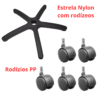 Estrela Nylon Com 5 Rodízios Pista PP Com Capa P Cadeira - Image 2