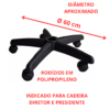 Estrela PRESIDENTE Em Aço Com Capa Com Rodízios Pista PP Cor:Preto - Image 2
